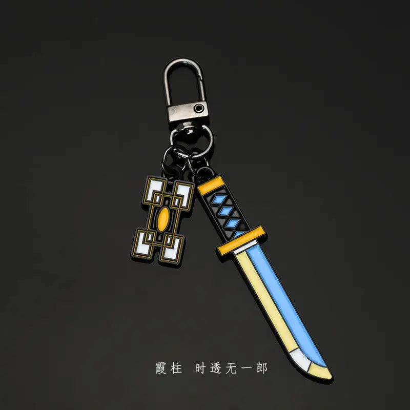 Demon Slayer Kanroji Mitsuri Tokitou Muichirou Iguro Obanai High Value Creative Metal Keychain Boy Backpack Pendant Decoration