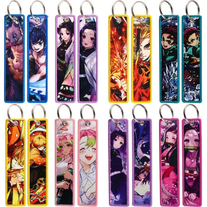 Anime Demon Slayer Blade Weaving Mark Keychain Trendy Fashion Hanging Rope Devil Access Control Pendant Office ID Pendant Gift