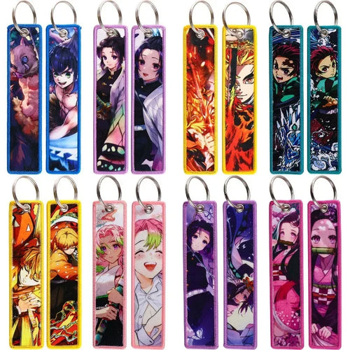 Anime Demon Slayer Blade Weaving Mark Keychain Trendy Fashion Hanging Rope Devil Access Control Pendant Office ID Pendant Gift