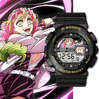 Anime Demon Slayer Sports Watches Tomioka Giyuu Kochou Shinobu Tokitou Muichirou Multifunction Waterproof Noctilucent Wristwatch