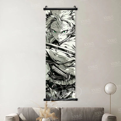 Demon Slayer Poster Home Decor Hashibira Inosuke Canvas Scrolls Picture Agatsuma Zenitsu Wall Art Kamado Nezuko Hanging Painting