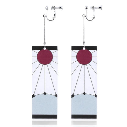 Creative Trinket Acrylic Tanjiro Earrings for Women Girl Accessories Handmade Hoop Earring Anime Jewelry earrings pendientes
