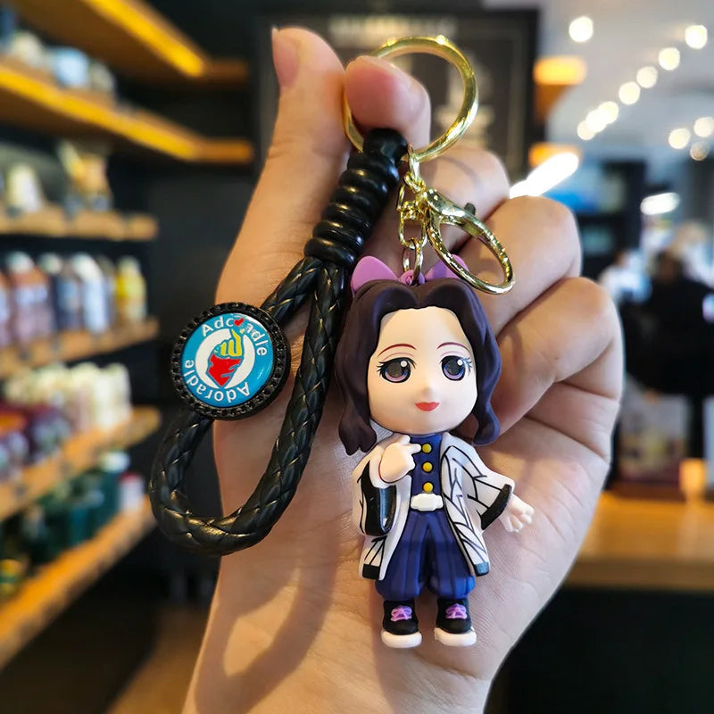 41 Styles Demon Slayer Kimetsu No Yaiba Blade of Ghost Keychain Cute Characters Bag Decor Car Key Chain Ring Fans Gift