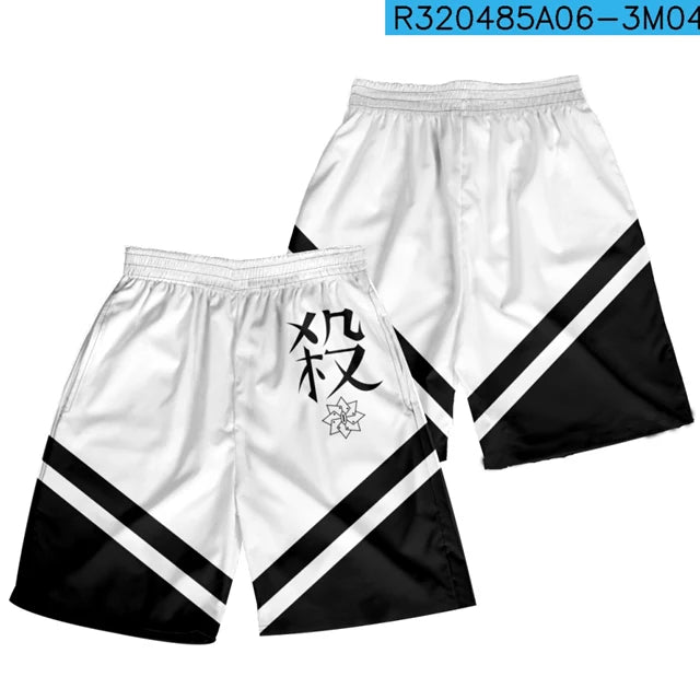 Shinazugawa Sanemi Style 3D Print Board Shorts Summer New Quick Dry Beach Swiming Shorts Men Anime Short Pants Beach clothes