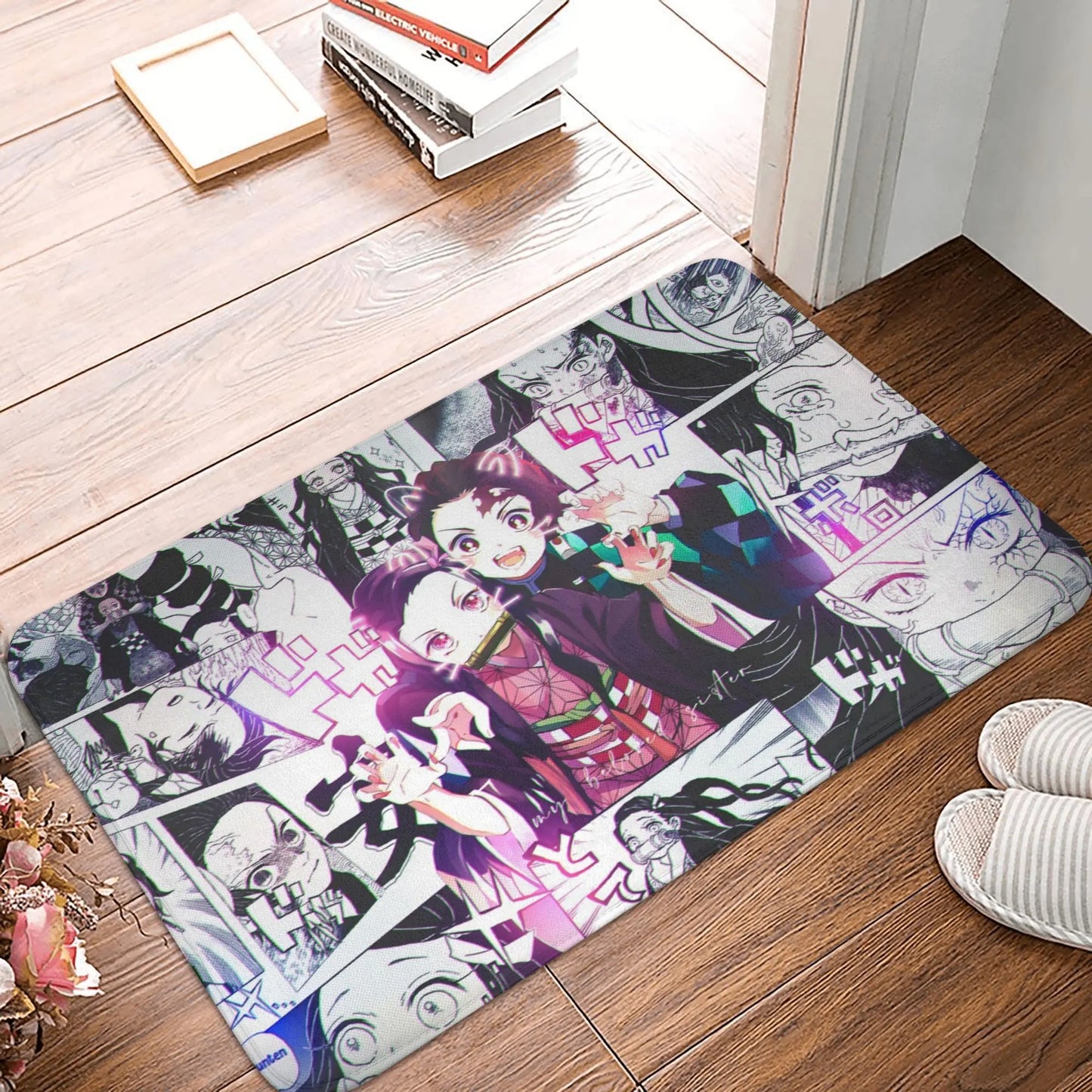 Demon Slayer Doormat Mat Anti-Slip Anime Giyu Tomioka Kitchen Bathroom Living Room Rug Carpet 40*60cm