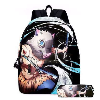 Anime Demon Slayer Series Tanjirou Nezuko Zenitsu Kochou Shinobu Backpack School Bag School Bag Student Pen Case Set Cute Gift