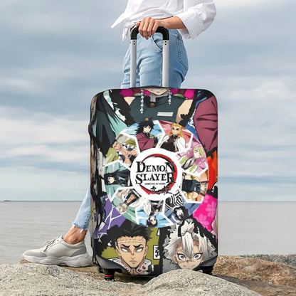 Manga Demon Slayer Luggage Cover Elastic Kimetsu No Yaiba Travel Suitcase Protective Covers Suit For 18-32 inch