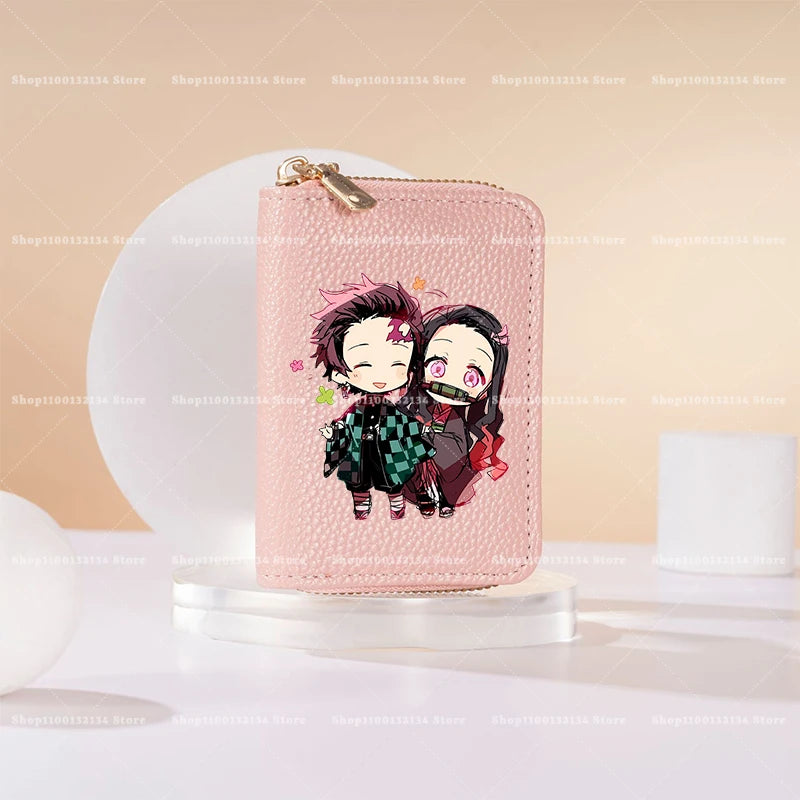 New Demon Slayer Wallet Woman Man Fashion Zipper Wallet Anime Cartoon Coin Purse Man Card Holder Fashion Money Bag Birthday Gift