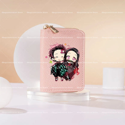 New Demon Slayer Wallet Woman Man Fashion Zipper Wallet Anime Cartoon Coin Purse Man Card Holder Fashion Money Bag Birthday Gift