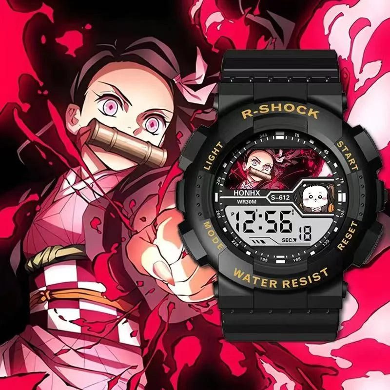 Anime Demon Slayer Sports Watches Tomioka Giyuu Kochou Shinobu Tokitou Muichirou Multifunction Waterproof Noctilucent Wristwatch
