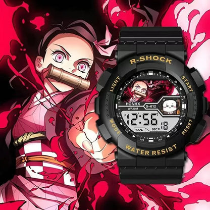 Anime Demon Slayer Sports Watches Tomioka Giyuu Kochou Shinobu Tokitou Muichirou Multifunction Waterproof Noctilucent Wristwatch