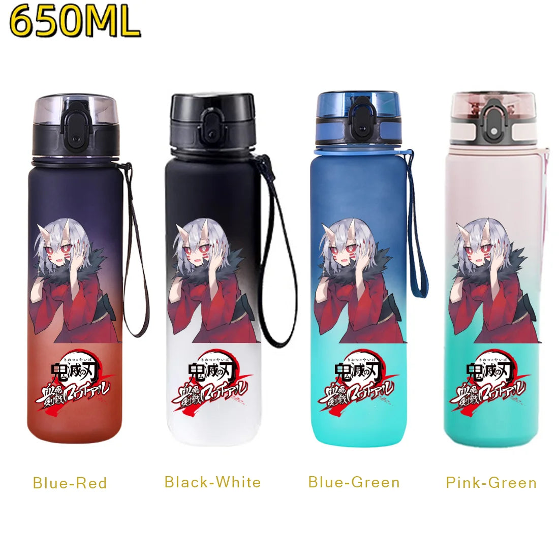 650ML Demon Slayer Kamado Tanjirou Rengoku Kyoujurou Portable Sports Water Bottle Leak Proof Outdoor Travel Sports Fitness Jugs