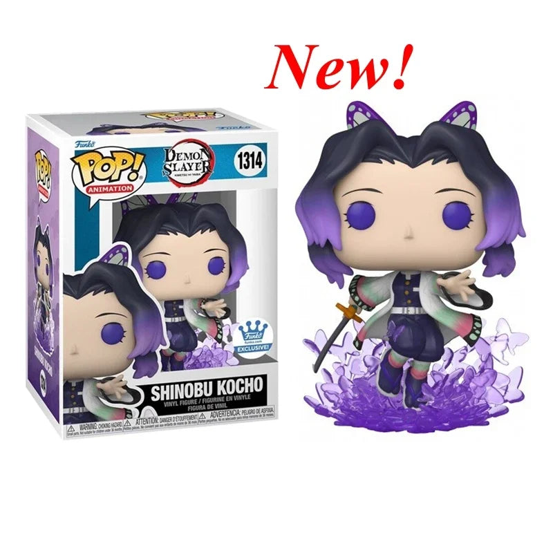 2026 Funko POP Demon Slayer Tanjiro 1304 Kanroji 1306 Rui 1307 Sanemi 1253 Nezuko 1254 Obanai 1395 Action Figures Model Toy Gift