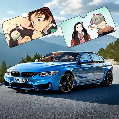 I-Inosukes Zenitsus T-Tanjiros Car SunShade Windshield Cover UV Protection Auto Visor Accessories For Cars