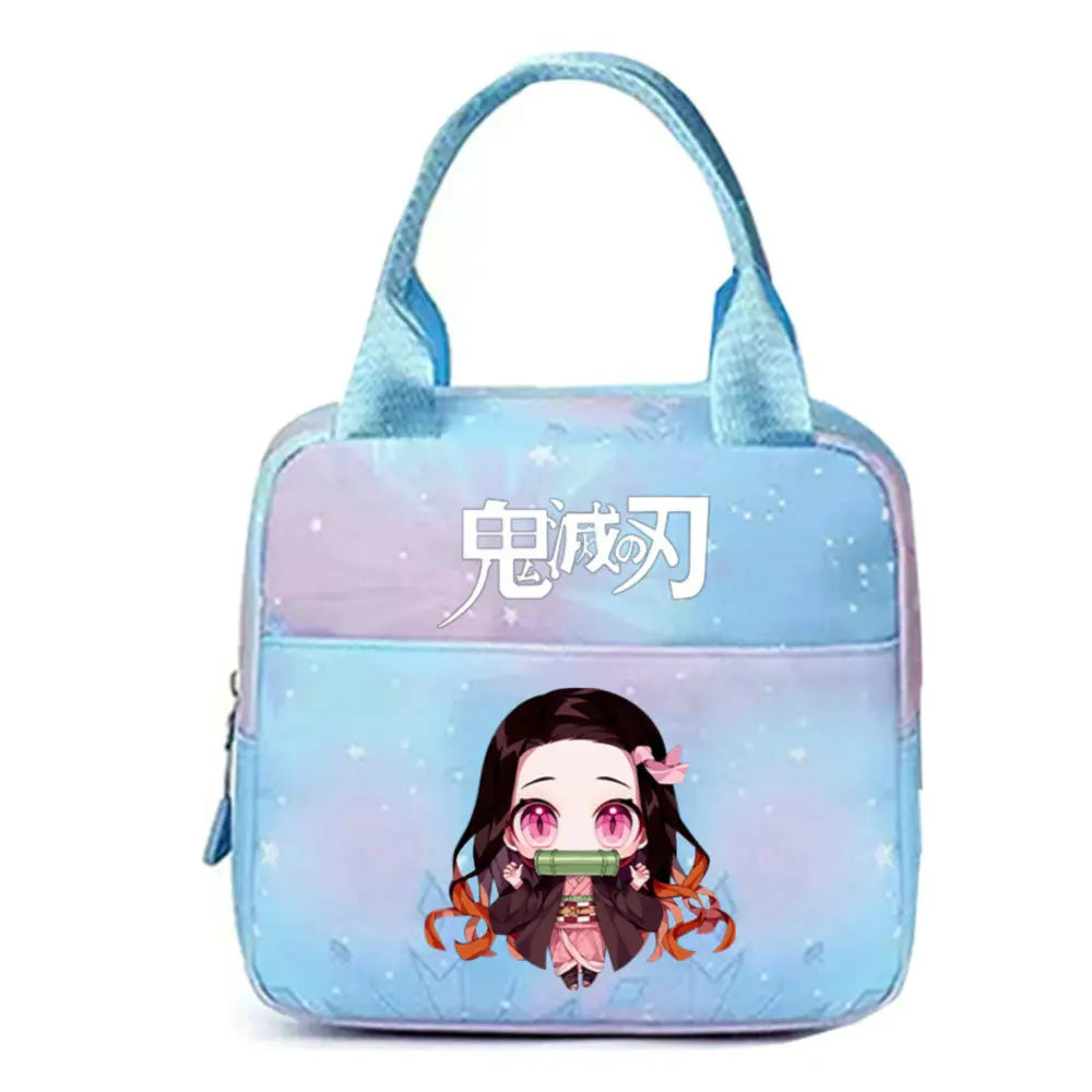 Demon Slayer nezuko kamado Tote Thermal Lunch Box Bag Women Office Student Bento Storage Insulation Bags Lunch Bag for Kid