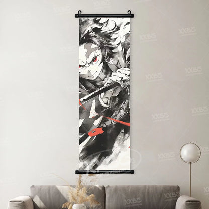Demon Slayer Poster Home Decor Hashibira Inosuke Canvas Scrolls Picture Agatsuma Zenitsu Wall Art Kamado Nezuko Hanging Painting