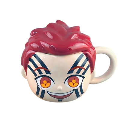 450ml Anime Demon Slayer Cosplay Ceramics Mug Water Cup Creative Akaza Kamado Tanjiro mug Shaped Coffee Milk Cup Ornament Gifts