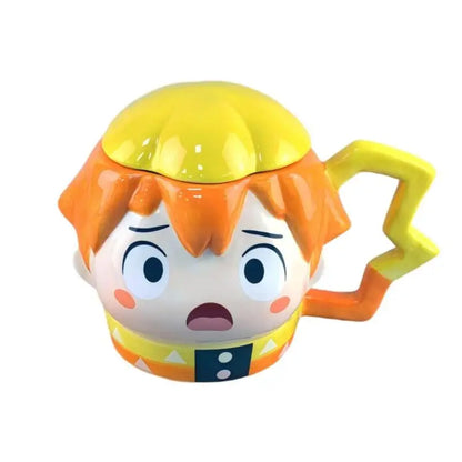 450ml Anime Demon Slayer Cosplay Ceramics Mug Water Cup Creative Akaza Kamado Tanjiro mug Shaped Coffee Milk Cup Ornament Gifts