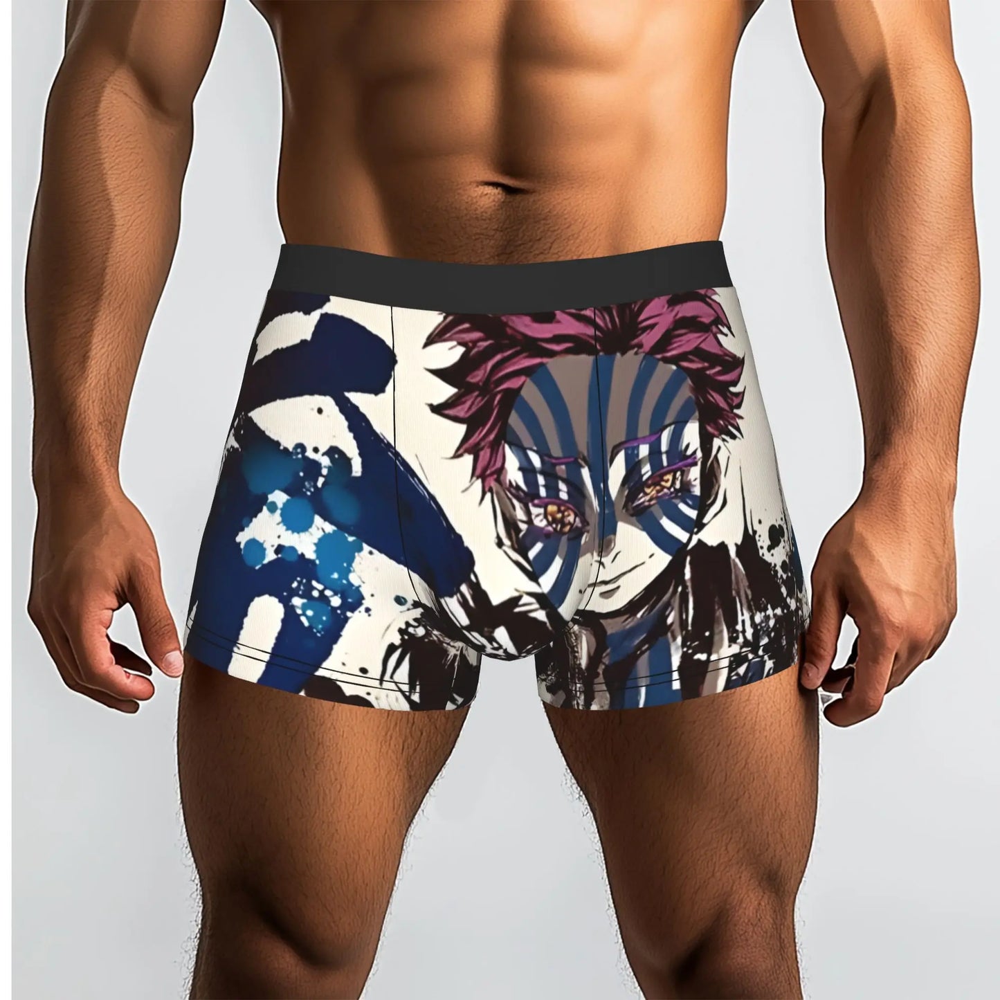 The Battle Crazed Demon   Akaza Bandai Demon Slayer Underpants Breathbale Panties Men's Underwear Print Shorts Boxer Briefs