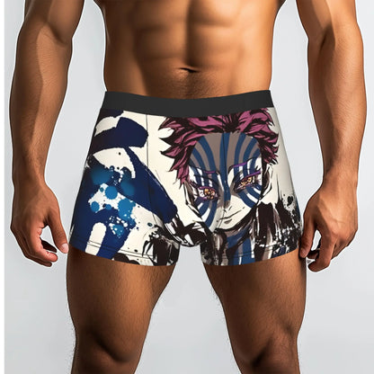 The Battle Crazed Demon   Akaza Bandai Demon Slayer Underpants Breathbale Panties Men's Underwear Print Shorts Boxer Briefs