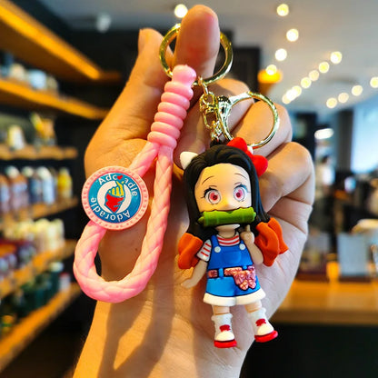 41 Styles Demon Slayer Kimetsu No Yaiba Blade of Ghost Keychain Cute Characters Bag Decor Car Key Chain Ring Fans Gift