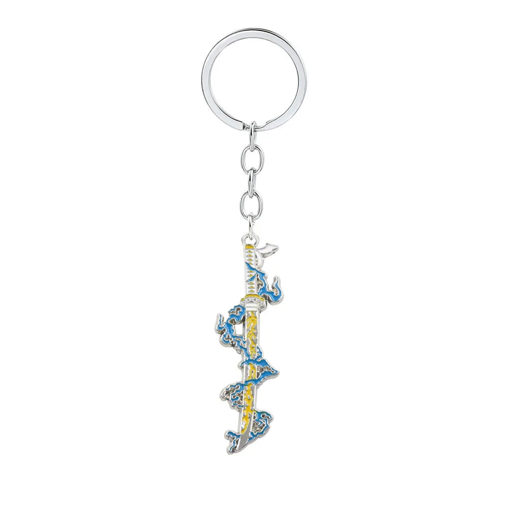 Anime Demon Slaye Sword Keychains Mini Japanese Katana Collection Souvenir Key Chains Enamel Pin Pendant Decor Exquisite Gifts