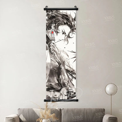 Demon Slayer Poster Home Decor Hashibira Inosuke Canvas Scrolls Picture Agatsuma Zenitsu Wall Art Kamado Nezuko Hanging Painting