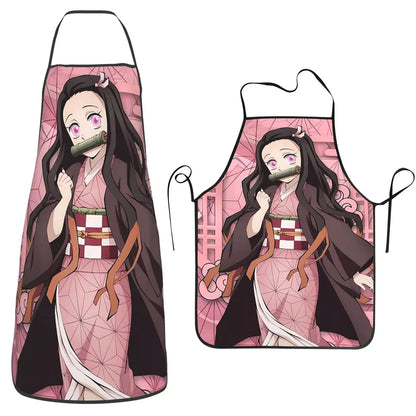 Nezuko Apron Chef Cooking Cuisine Tablier Sleeveless Bib Kitchen Cleaning Pinafore for Women Men Painting