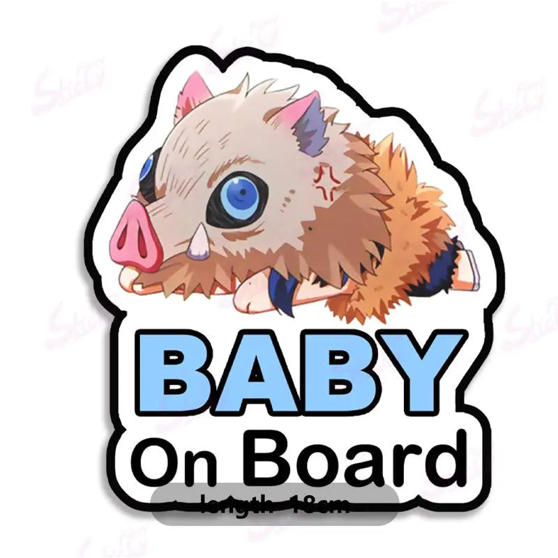 demon slayer   Anime Nezuko Car Reflective Phone Stickers - Wholesale of Safety Deceleration Car Stickers   12x14cm