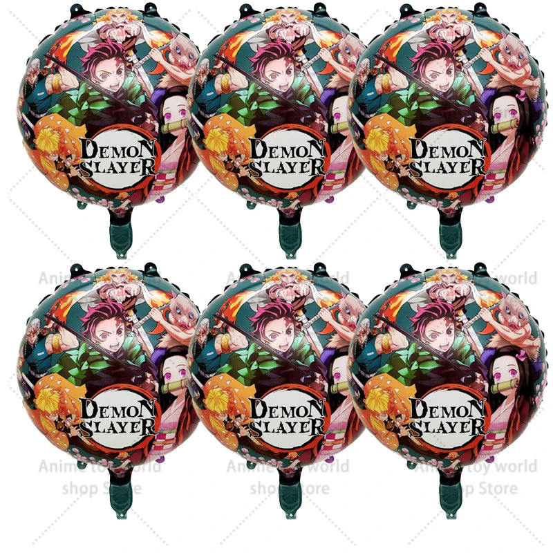 Demon Slayer Boy Foil Balloon Party Decoration Anime Cartoon Figure Decorative Ballons Photo Props Ornaments Toy Birthday Gift