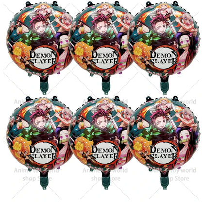 Demon Slayer Boy Foil Balloon Party Decoration Anime Cartoon Figure Decorative Ballons Photo Props Ornaments Toy Birthday Gift