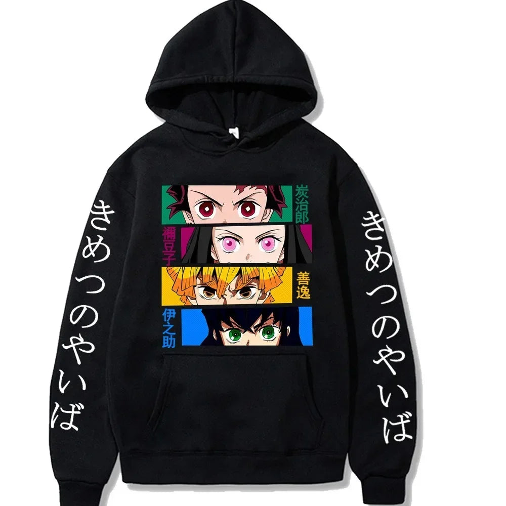 2026 New Demon Slayer Graphic Printed Hoodie Sweatshirt Men's and Women's Hoodie Men's Tops Sports Hoodie Harajuku Y2K Hoodie