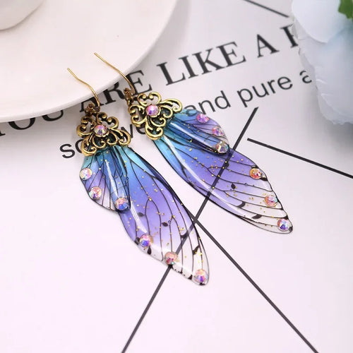 Demon Slayer Anime Butterfly Wing Earrings Kimetsu No Yaiba Kochou Shinobu Cosplay Earring Ear Jewelry Accessories Gifts