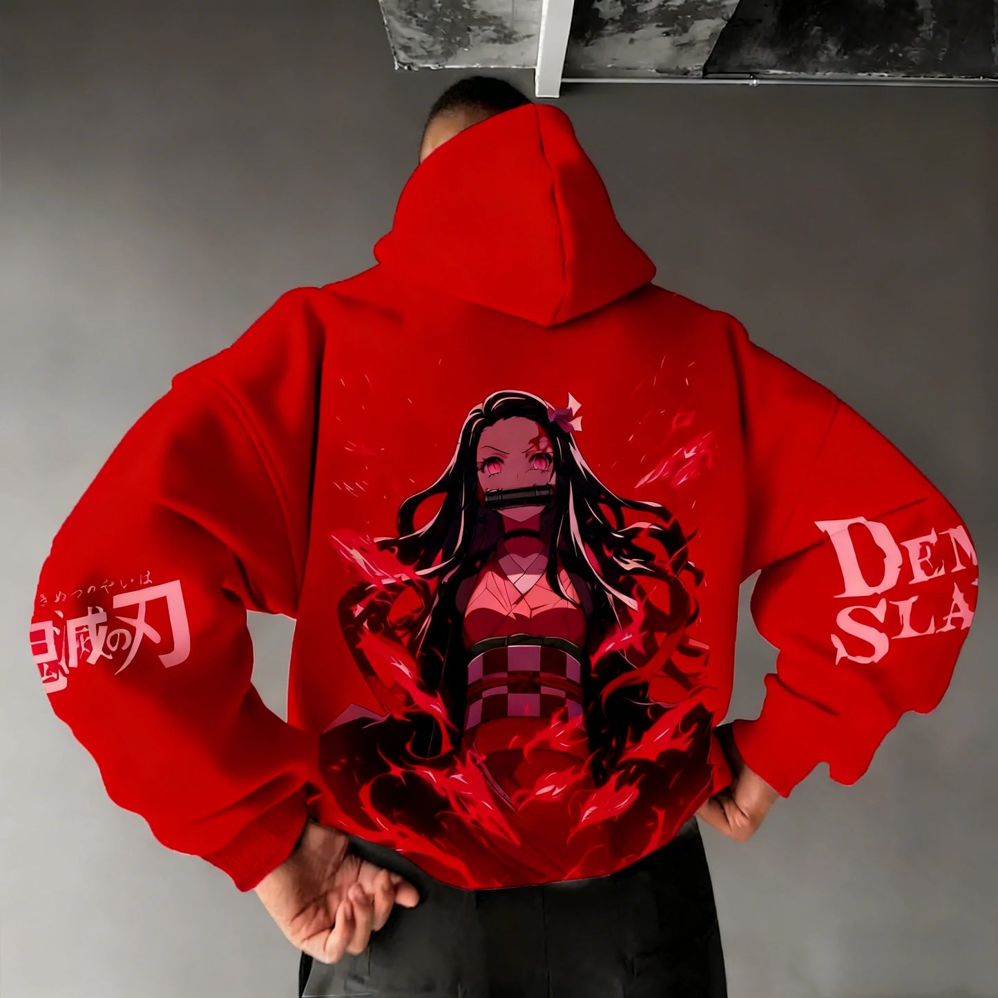 Demon Slayer Men's Hoodie Sweatshirt Kamado Nezuko Anime Spring Autumn Winter Boy Harajuku Long-sleeved Parent-child Outfit