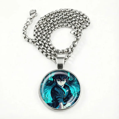Demon Slayer Kimetsu No Yaiba Necklace Jewelry Chain Pendants Charms Fashion Sweater Decoration Anime Accessories Party Gifts
