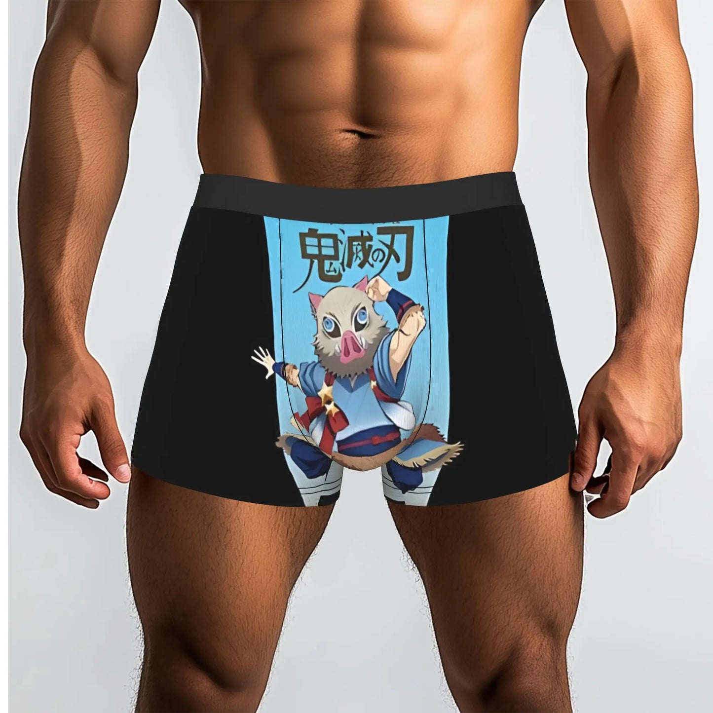 The Battle Crazed Demon   Akaza Bandai Demon Slayer Underpants Breathbale Panties Men's Underwear Print Shorts Boxer Briefs