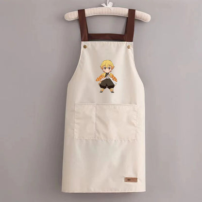 Demon Slayer Woman Apron Man Home Baking Restaurant Barbecue Beverage Apron Waterproof Oil Resistant Sleeveless Pinafor Hot Sell