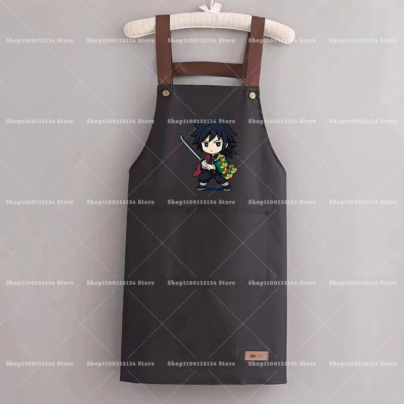 Demon Slayer Woman Apron Man Home Baking Restaurant Barbecue Beverage Apron Waterproof Oil Resistant Sleeveless Pinafor Hot Sell