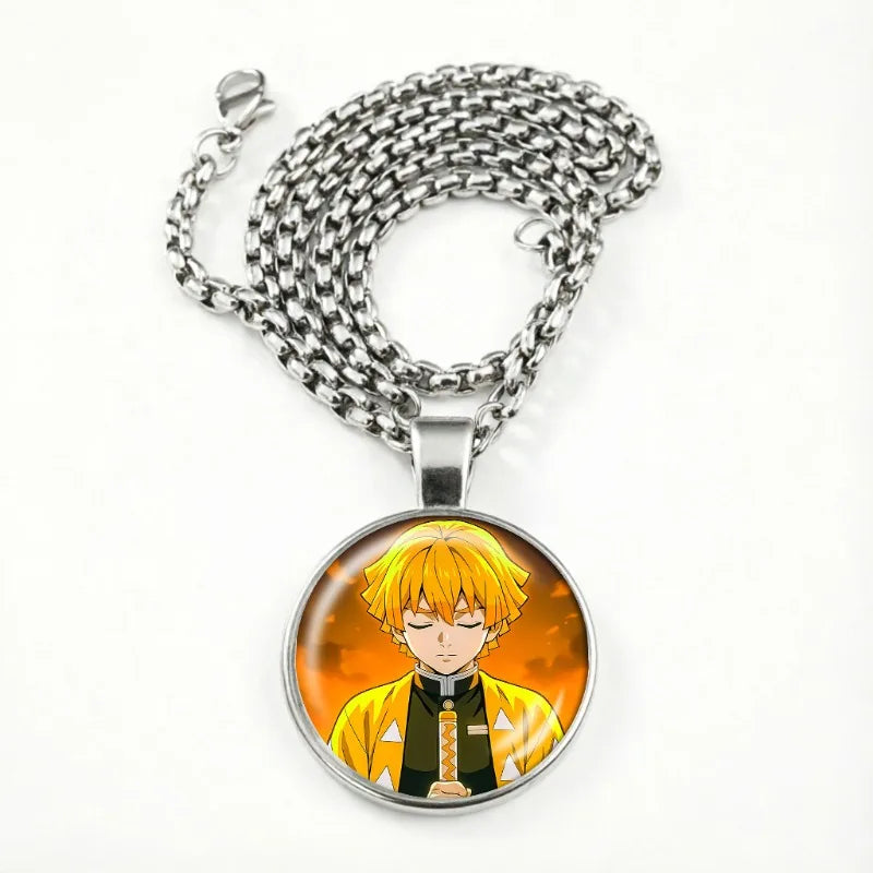 Demon Slayer Kimetsu No Yaiba Necklace Jewelry Chain Pendants Charms Fashion Sweater Decoration Anime Accessories Party Gifts