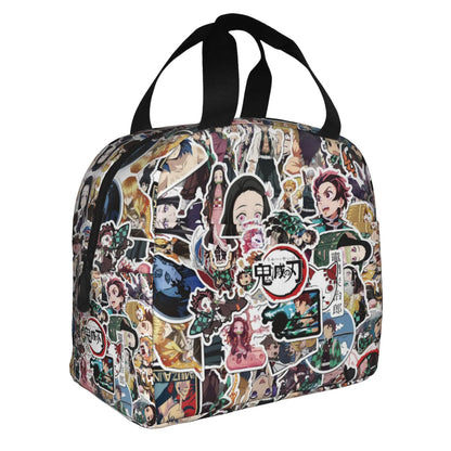 Demon Slayer Manga Anime Resuable Lunch Box for Women Waterproof Kimetsu no Yaiba Thermal Cooler Food Insulated Lunch Bag School