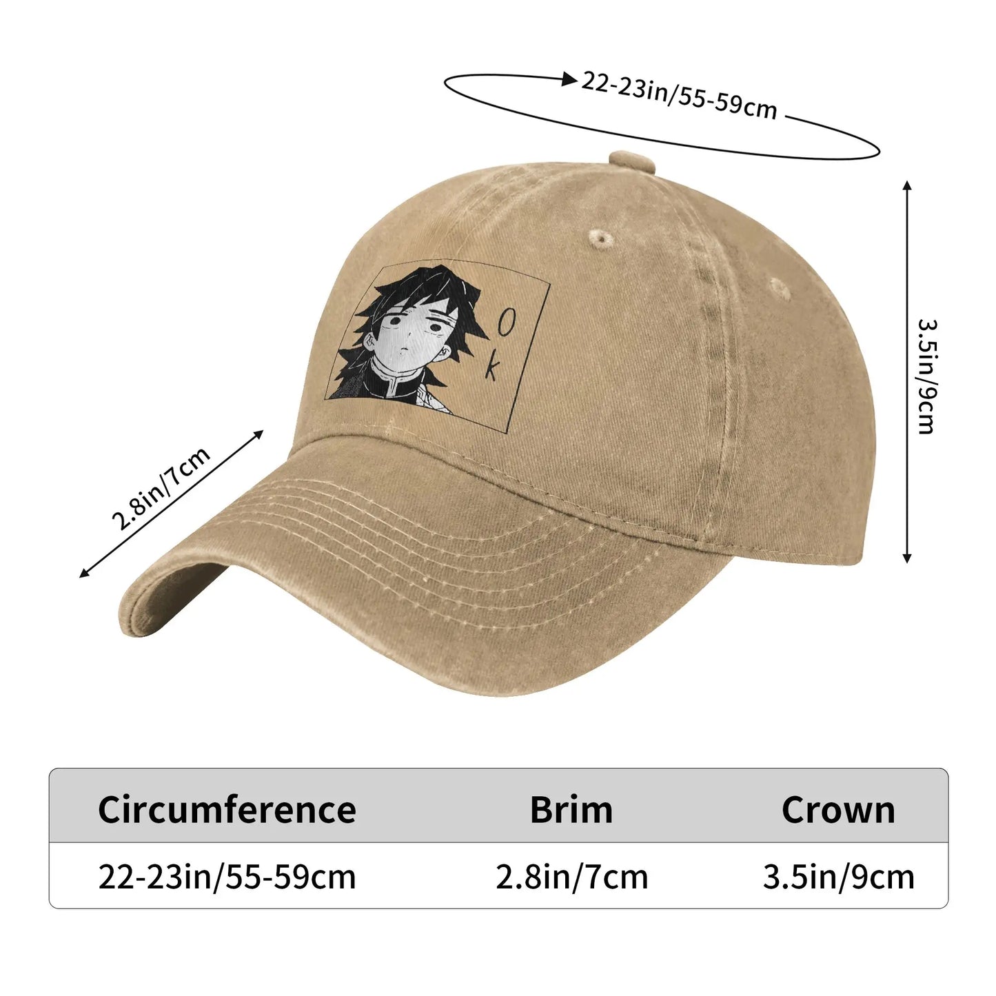 Giyuu Tomioka Demon Slayer Baseball Caps Casual Distressed Washed  Snapback Cap for Men Women Outdoor Activities Adjustable Caps