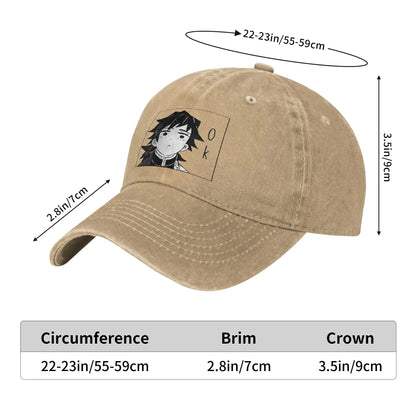 Giyuu Tomioka Demon Slayer Baseball Caps Casual Distressed Washed  Snapback Cap for Men Women Outdoor Activities Adjustable Caps