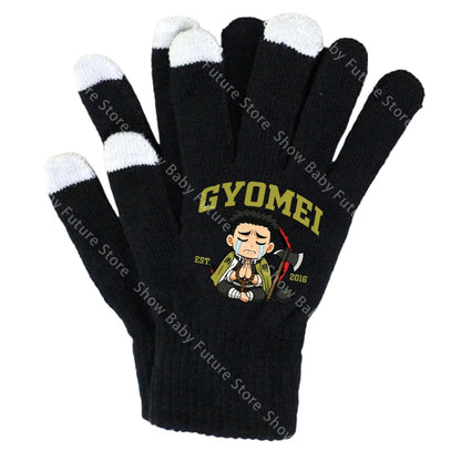 19CM Adult Gloves Demon Slayer Infinity Castle Boys Gloves Cartoon Tanjirou Screen Gloved Winter Anime Kids Birthday Cute Gifts