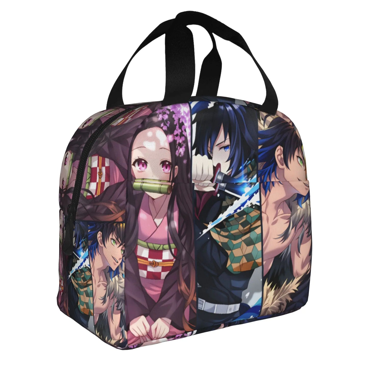 Cherry Nezuko Demon Slayer  Insulated Lunch Bags for Camping Travel Blossoms Sakura Portable Cooler Thermal Bento Box Women Men