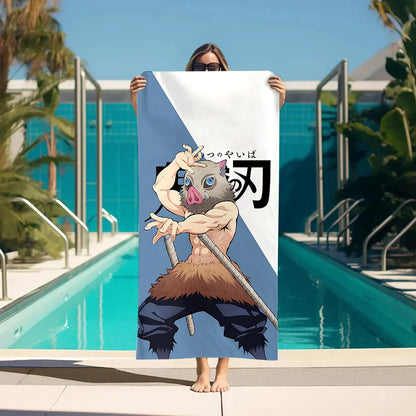 Beach Towels Demon Slayer Bathroom For Bath Sauna Personal Care Large Bath Towel Turban for Hair Drying Bathroom Set Accessories