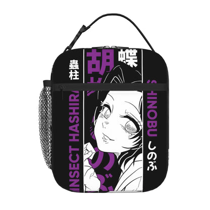 1 Piece Portable Lunch Container Nezuko Cloths  Zipper Closure Durable Pocket Demon Slayer Anime  For Lunch Lunch Box Bag