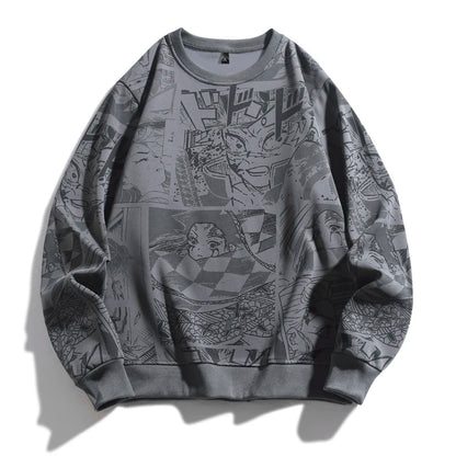 Demon Killer Hoodie Japanese Anime Plus Size 6XL 7XL 8XL Men's and Women's Round Neck Harajuku Casual Long-sleeved T-shirt