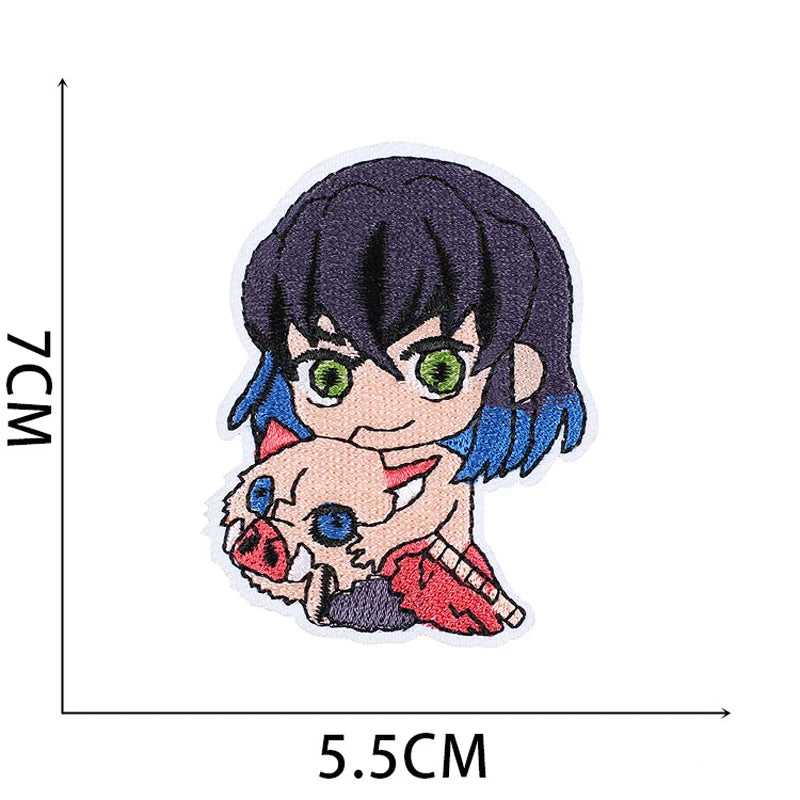 19Pcs Anime Demon Slayer Embroidery Patch Kimetsu No Yaiba Blade of Ghost For Gift Cosplay