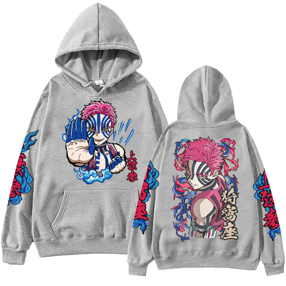 Hot Anime Demon Salyer Akaza Hoodie Harajuku Hip Hop Pullover Tops Sweatshirt Gift