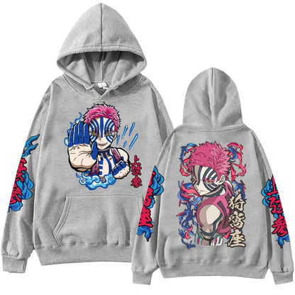Hot Anime Demon Salyer Akaza Hoodie Harajuku Hip Hop Pullover Tops Sweatshirt Gift